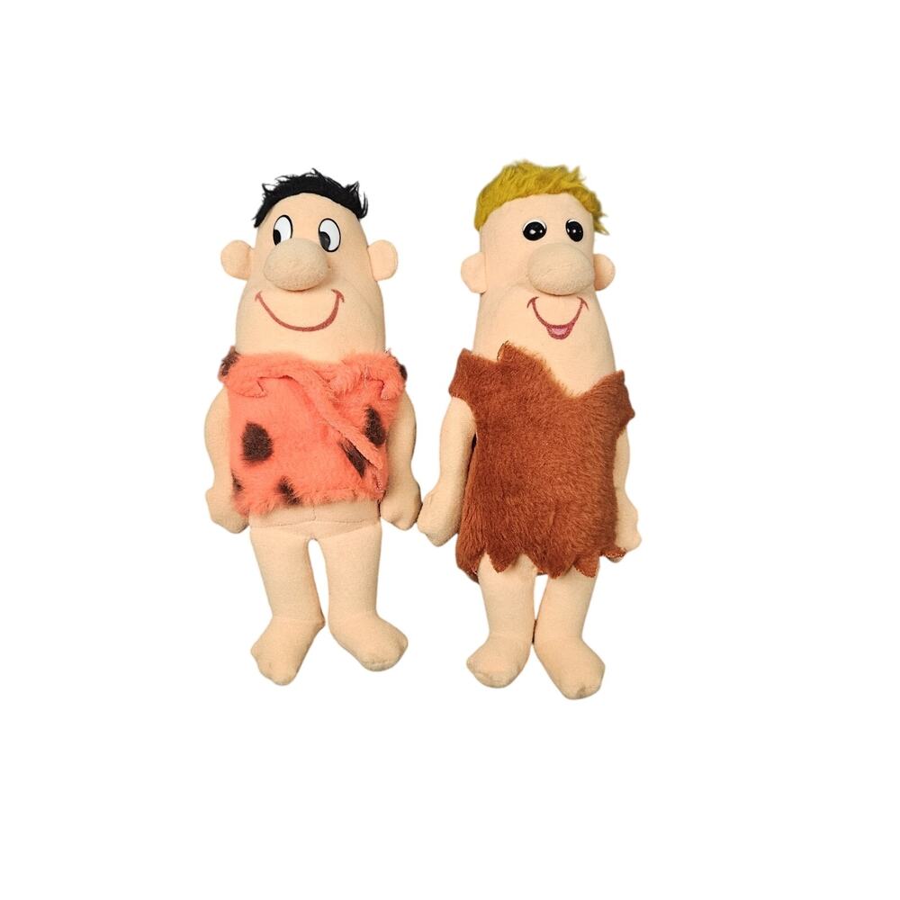Vtg Flintstones Plush Toys Fred Barney‎ Rubble 1972 Knickerbocker Hanna Barbara